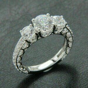 💎925 Silver Plated Round Cut CZ Eternity Ring for Women, MARR9412